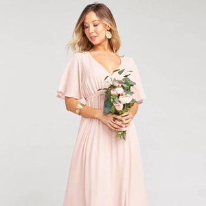 Emily Empire Maxi Dress - Dusty Blush Crisp - Show Me Your Mumu